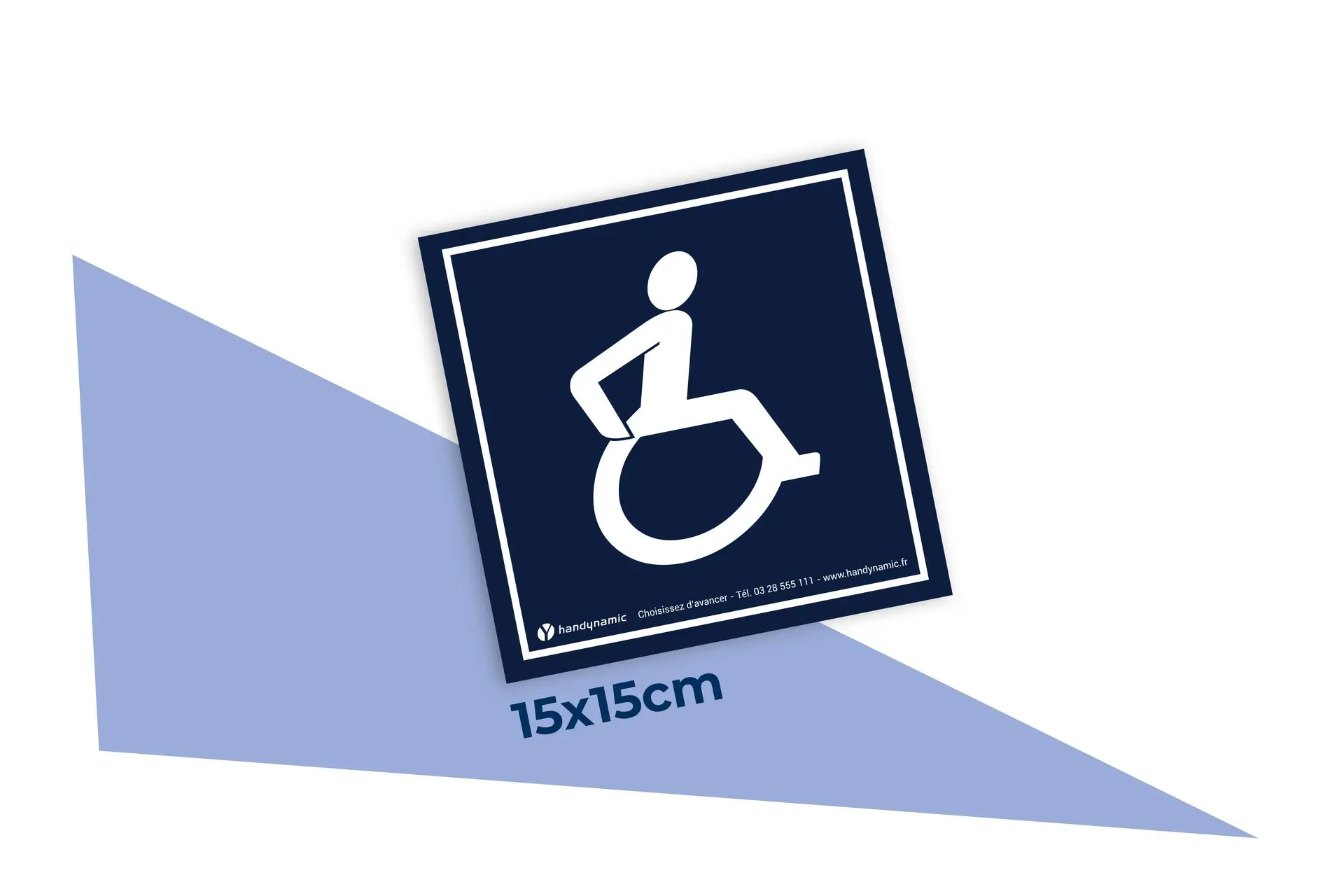 L'autocollants pictogramme handicap existe en 15x15cm L'autocollants pictogramme handicap existe en 15x15cm