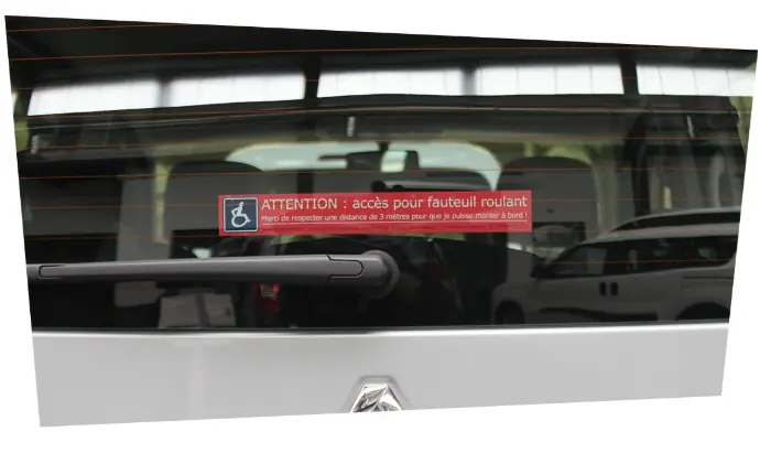 Pensez à choisir le type de fixation de l'autocollant rouge
