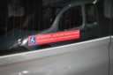 Autocollant attention fauteuil roulant