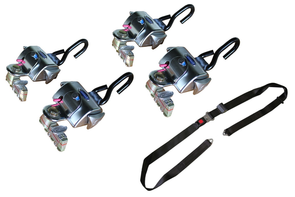 Kit d'arrimage 4 sangles Deluxe + ceinture abdominale