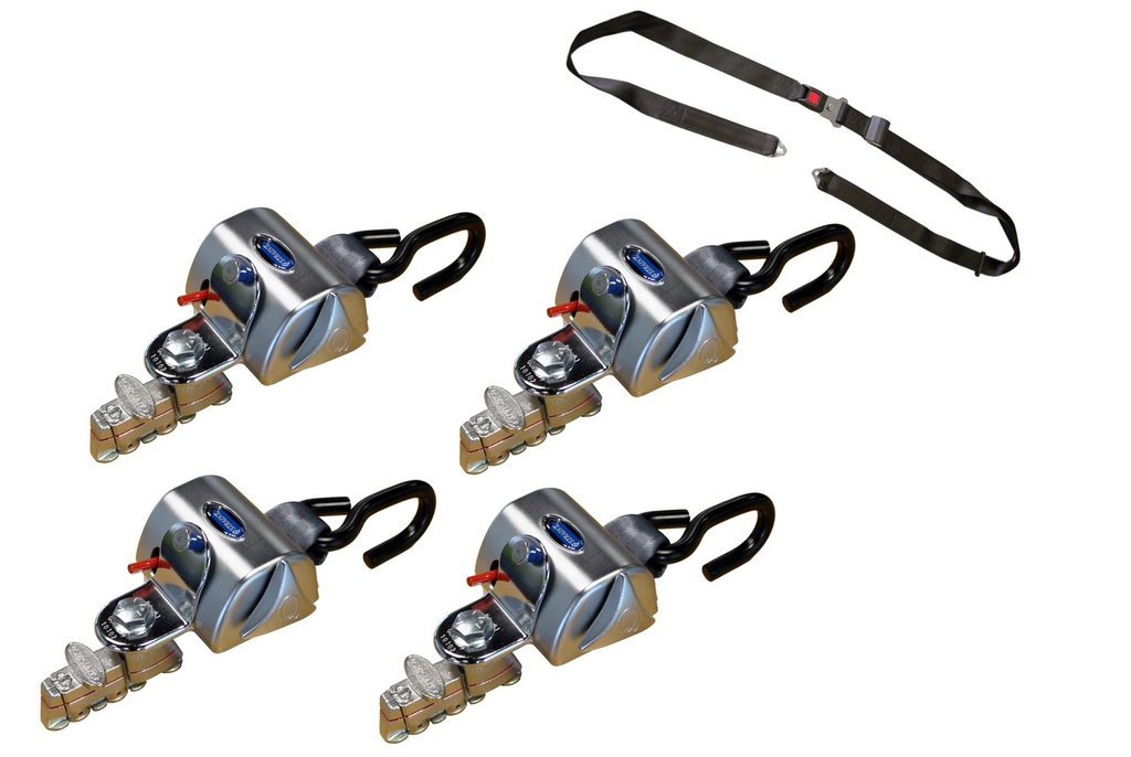 Kit d'arrimage 4 sangles Standard + ceinture abdominale
