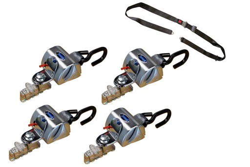 Kit d'arrimage 4 sangles Standard + ceinture abdominale